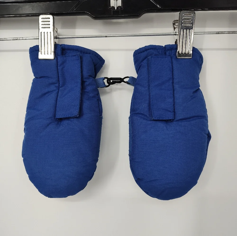 Falls Creek Blue and White Fleece Lined Mittens Size Kids 2-5T